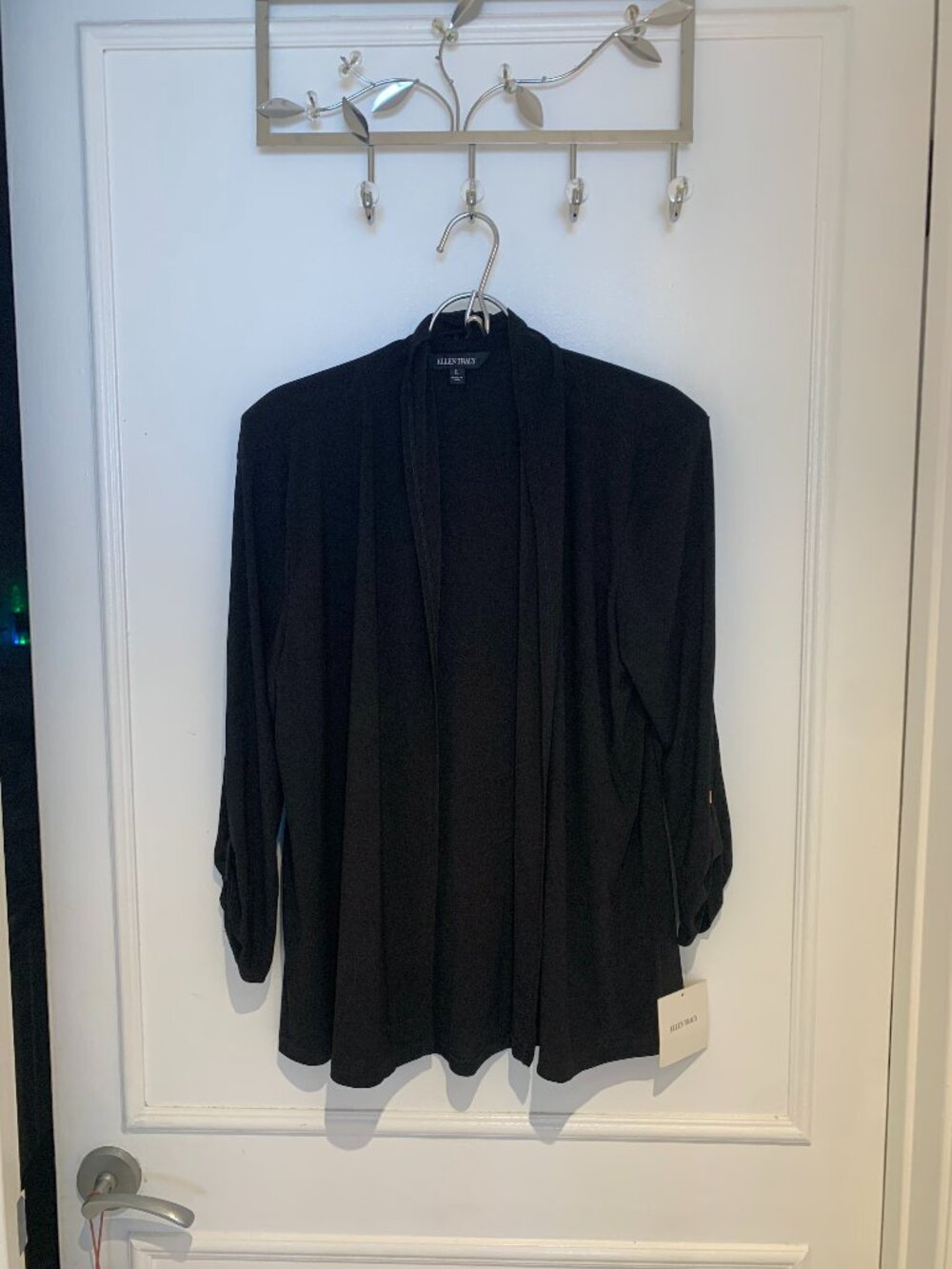 Ellen Tracy Black Jacket Gold Hardware Size L-New With Tags